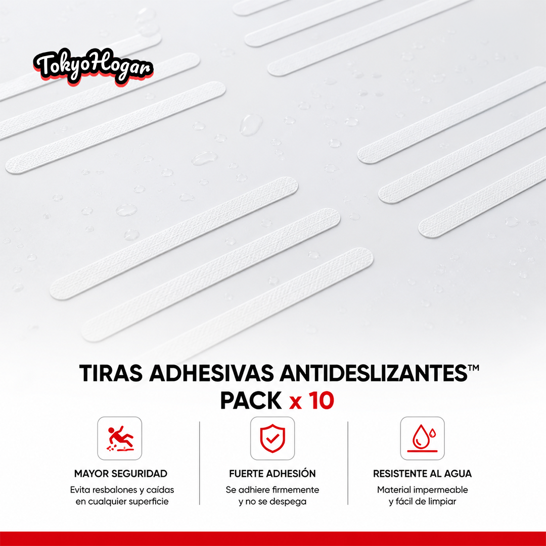 Tiras Adhesivas Antideslizantes ™ - Pack x 10