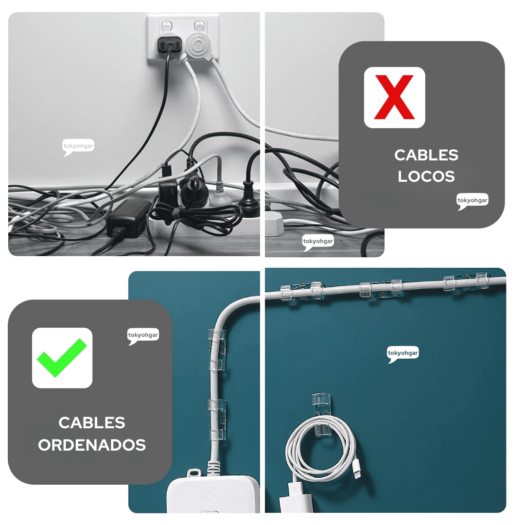 Clips Adhesivos para Cable- 20 Unidades